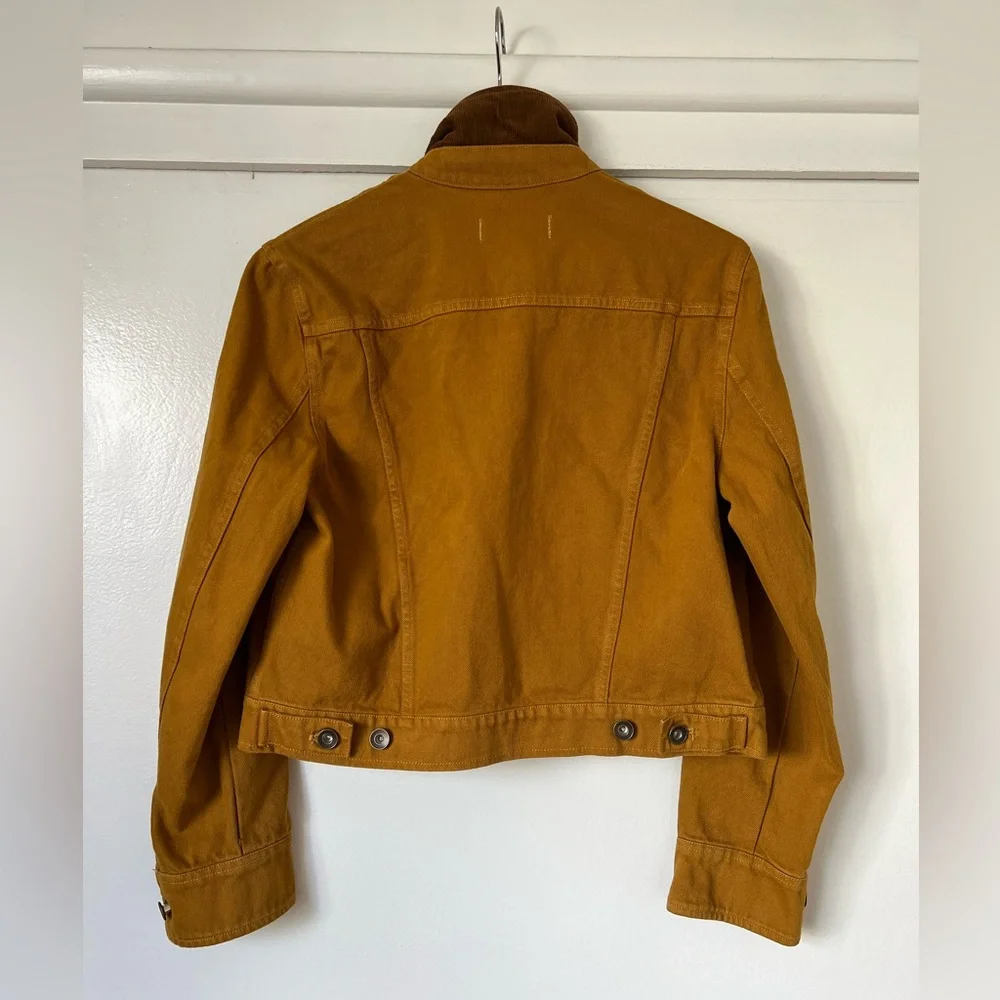 NWOT | Alex Mill Shrunken Zip Jacket in Recycled Denim Golden Khaki - Picture 9 of 11
